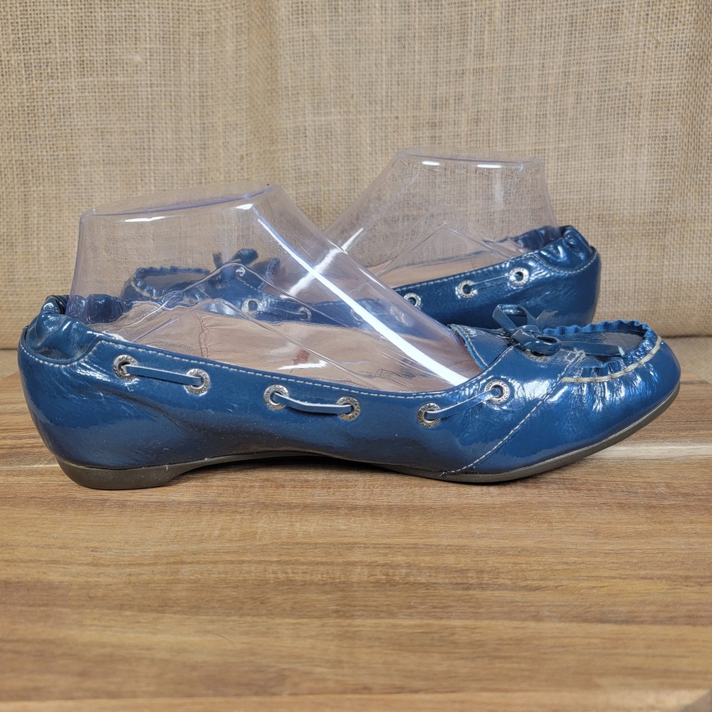 Sperry Top-Sider Flats Women's 8M Blue Patent Leather Moccasin Boat Shoes - Picture 7 of 10